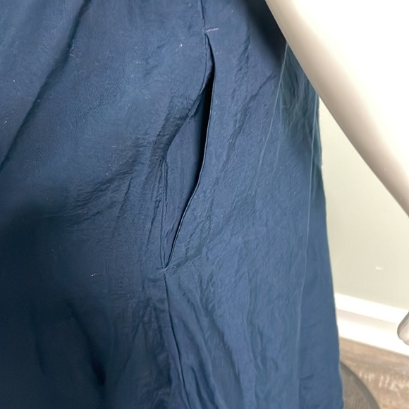 Madewell Sophia Split Neck Short Sleeve Midi Dress Navy size small - Picture 8 of 13